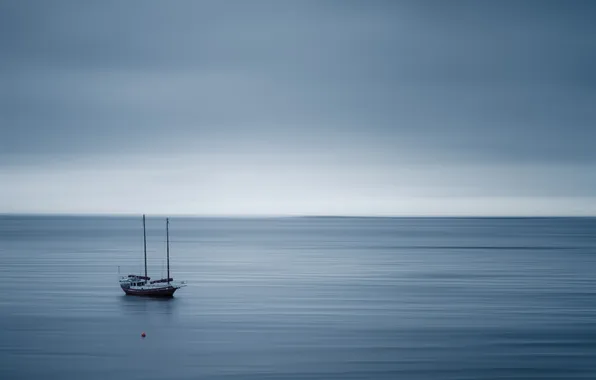Sea, landscape, ship