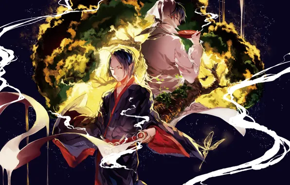 Butterfly, the demon, guys, horn, Hoozuki no Reitetsu, Cold-Blooded Hozuki, Hakutaku