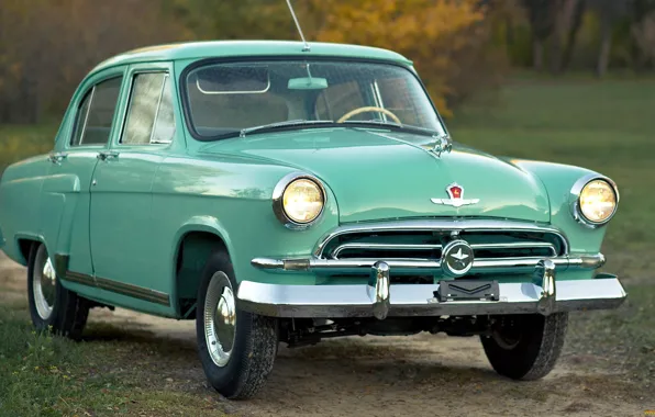 Machine, auto, nature, color, USSR, car, turquoise, Volga
