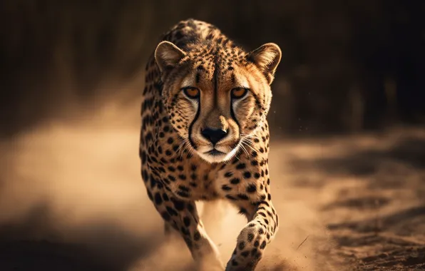 Wallpaper Grass, Look, Africa, Predator, Savannah, Cheetah, Digital art,  Big cat for mobile and desktop, section рендеринг, resolution 6067x3467 -  download