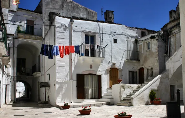 House, Balcony, Italy, Italy, Italia, Yard, Monte Sant'angelo, Commune
