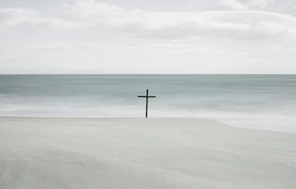 Sea, shore, cross