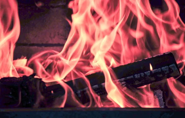 The evening, Fire, Summer, Heat, Fireplace