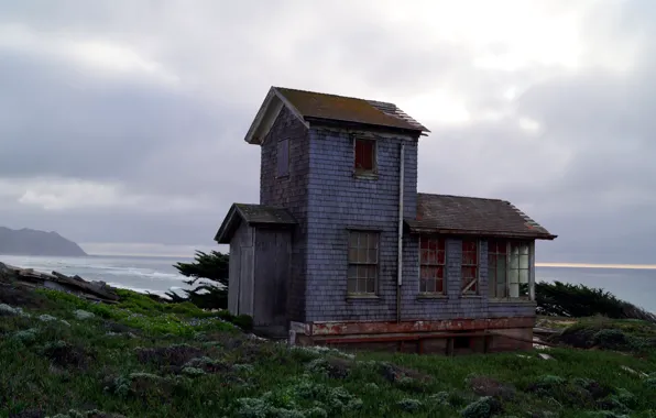 USA, house, grass, United States, nature, America, cabin, Northern California