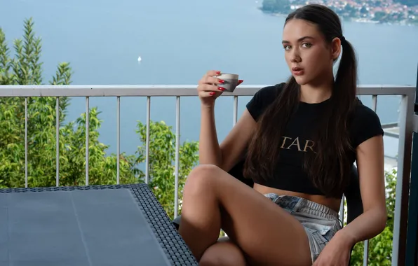 Shorts, model, brunette, outside, gorgeous, photoshoot, posing, beautiful face