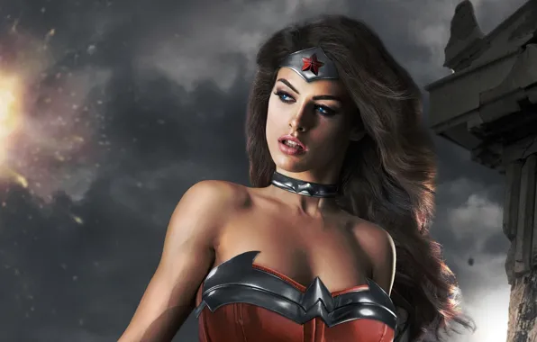 Look, girl, makeup, costume, Wonder Woman, Cosplay