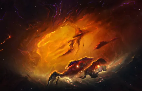 Stars, Space, Nebula, Light, Style, Fantasy, Art, Stars
