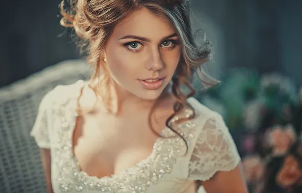 Girl, model, blonde, the bride