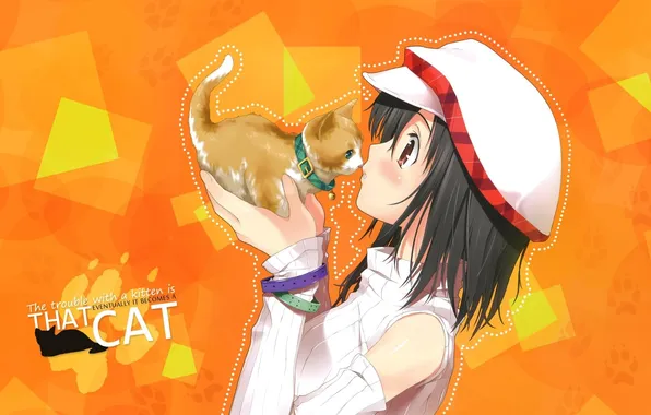 Cat, cat, mood, anime, girl, neko