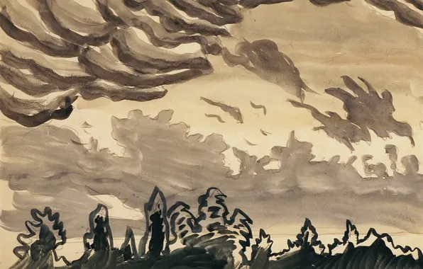 Picture Untitled, Charles Ephraim Burchfield, 916, Black and White Cloud - Cloud Study