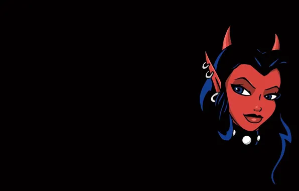 Girl, black, cartoon, devil girl