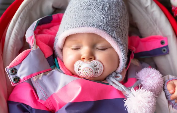 Child, sleeping, Winter, cap, baby, baby, kid, Sleep