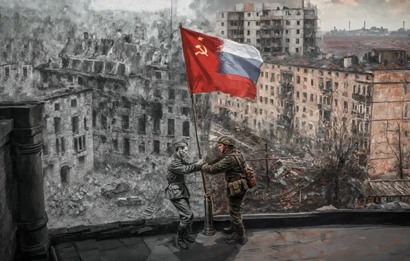 Home, Soldiers, USSR, Two, Russia, Art, Ukraine, The great Patriotic war