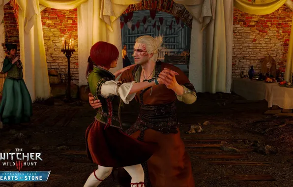 Picture girl, dance, Geralt, DLC, The Witcher 3: Wild Hunt, Hearts of Stone, Heart Of Stone, …