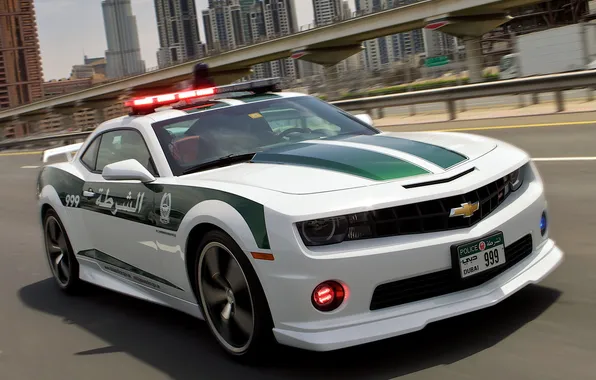 Machine, speed, Camaro, Police, the front, Chevrolt