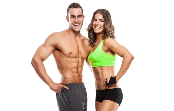Look, pose, laughter, figure, pair, fitness, two, glove