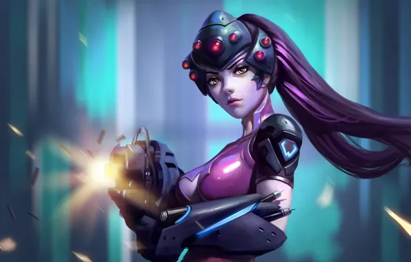 Picture girl, weapons, beauty, blizzard, fps, Overwatch, Widowmaker