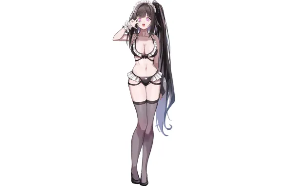 Girl, sexy, lingerie, pantsu, bra, cleavage, panties, thighhighs