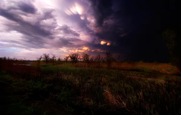 The sky, light, clouds, the darkness