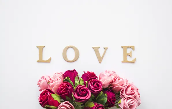 Picture love, flowers, roses, love, pink background, pink, flowers, beautiful
