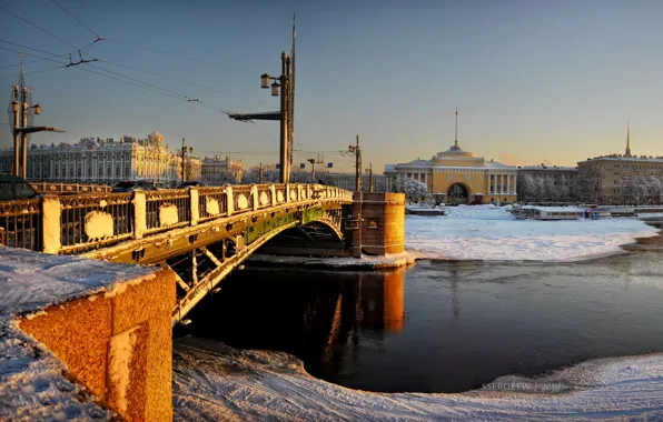 Picture The Admiralty, the Palace bridge, Serg-Sergeyev, the winter Palace, Saint Petersburg