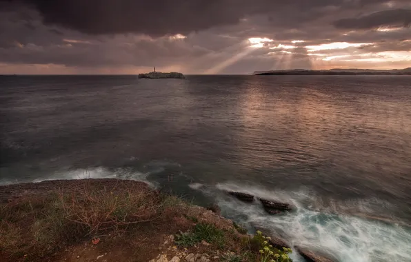 Sea, landscape, lighthouse