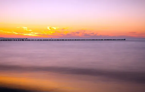Sea, landscape, sunset