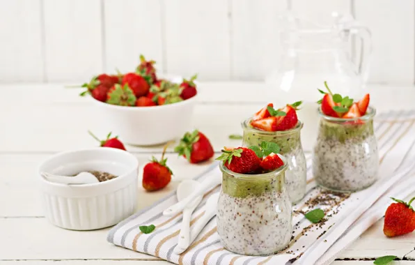 Berries, pudding, Chia, Timolina