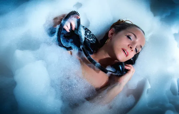Picture foam, girl, phone