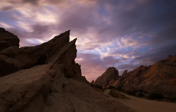 Clouds, mountains, rocks, tops, sharp