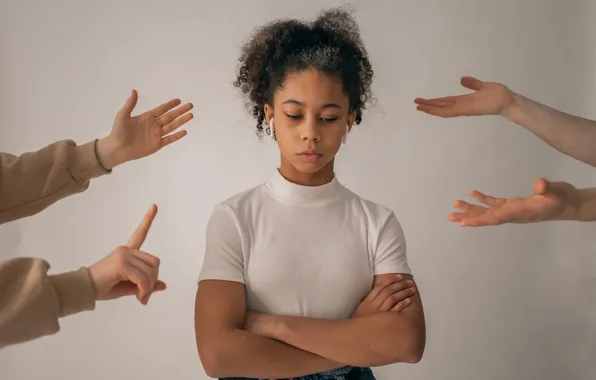 Pose, hands, gestures, hands, pose, tired, cute girl, curly hair