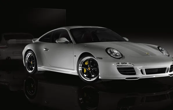 Reflection, porsche, black tones
