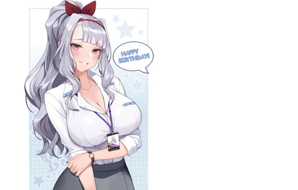 Kawaii, girl, sexy, boobs, blue, anime, breasts, babe