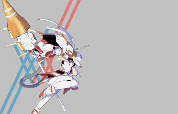 Weapons, jump, robot, spear, Strelitzia, Darling In The Frankxx, Cute in France, Franks