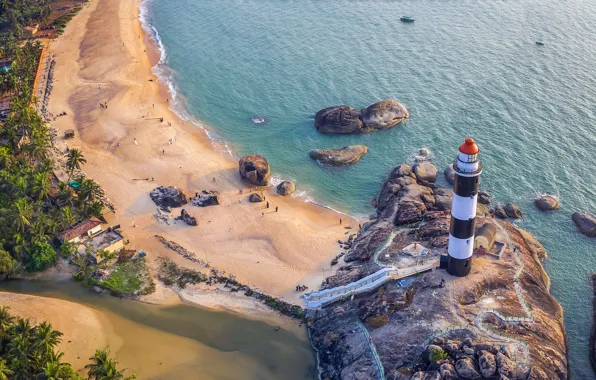 Lighthouse, India, Karnataka, Udupi, kapu beach