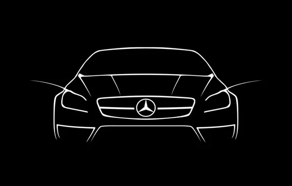Picture machine, auto, minimalism, Mercedes, minimal