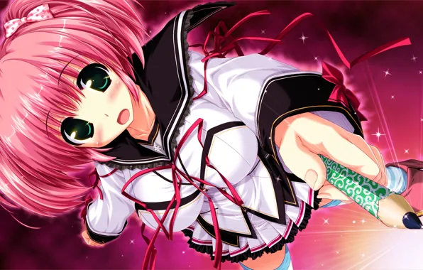 Look, girl, stockings, art, pencil, game, bows, school uniform