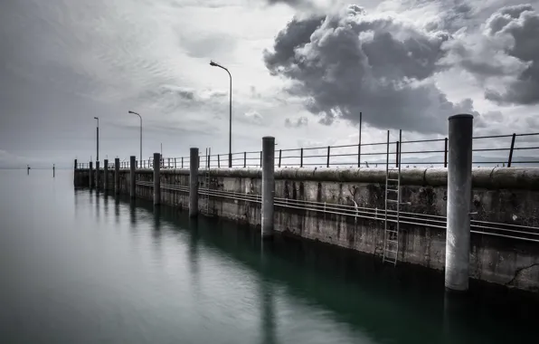 Picture pier, Lake, dock, Bodensee, Eastern Switzerland