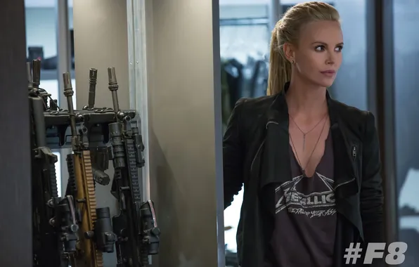 Weapons, Charlize Theron, frame, blonde, action, Charlize Theron, Fast And Furious 8, The Fate of …