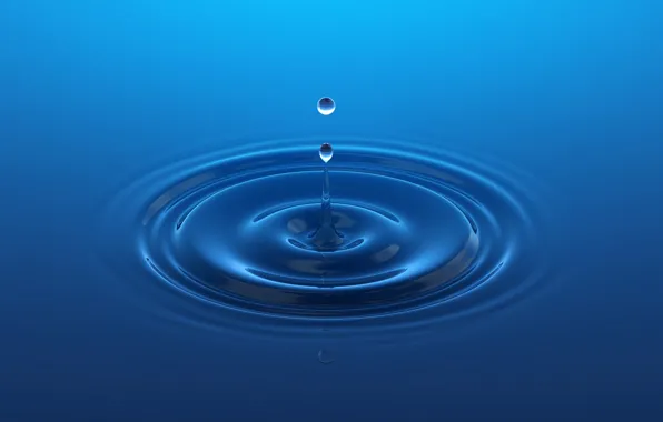 Water, circles, drop