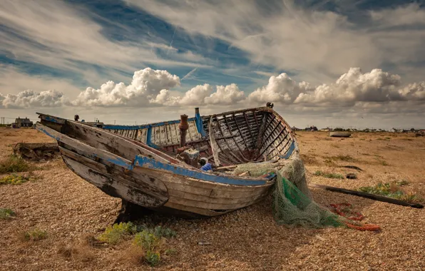 Shore, network, boat