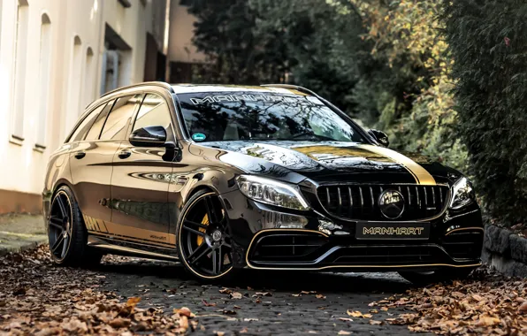 Mercedes-Benz, Mercedes, Front, AMG, Black, Side, Wheels, Manhart