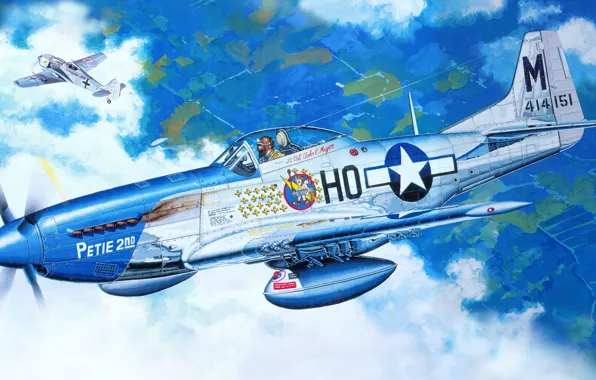 Figure, Mustang, dogfight, Fw-190, P-51D