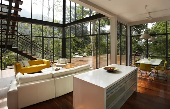 Picture Villa, interior, kitchen, ladder, terrace, living room, dining room