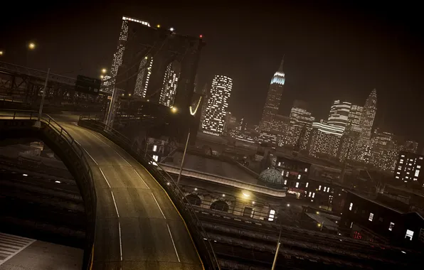Picture road, bridge, the city, new York, Grand Theft Auto IV