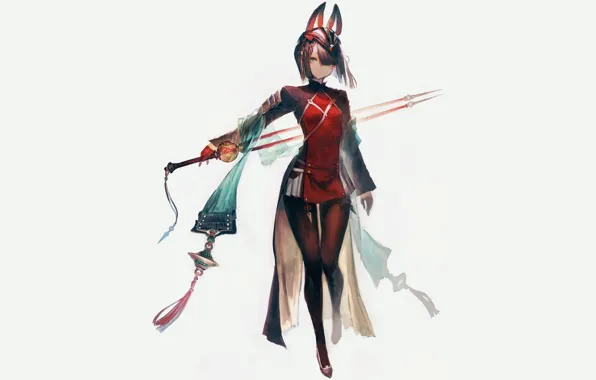 Picture look, girl, weapons