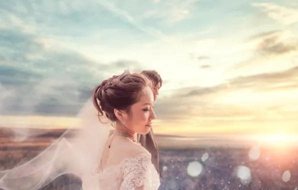 The bride, wedding, the groom