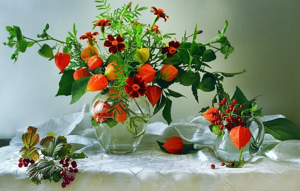 Picture bouquet, vase, still life