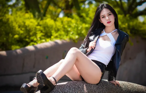 Picture summer, face, sweetheart, jacket, legs