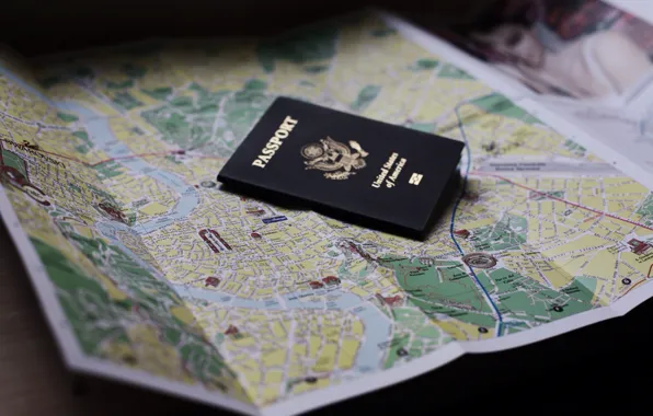 Picture map, document, passport